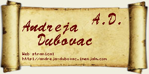 Andreja Dubovac vizit kartica